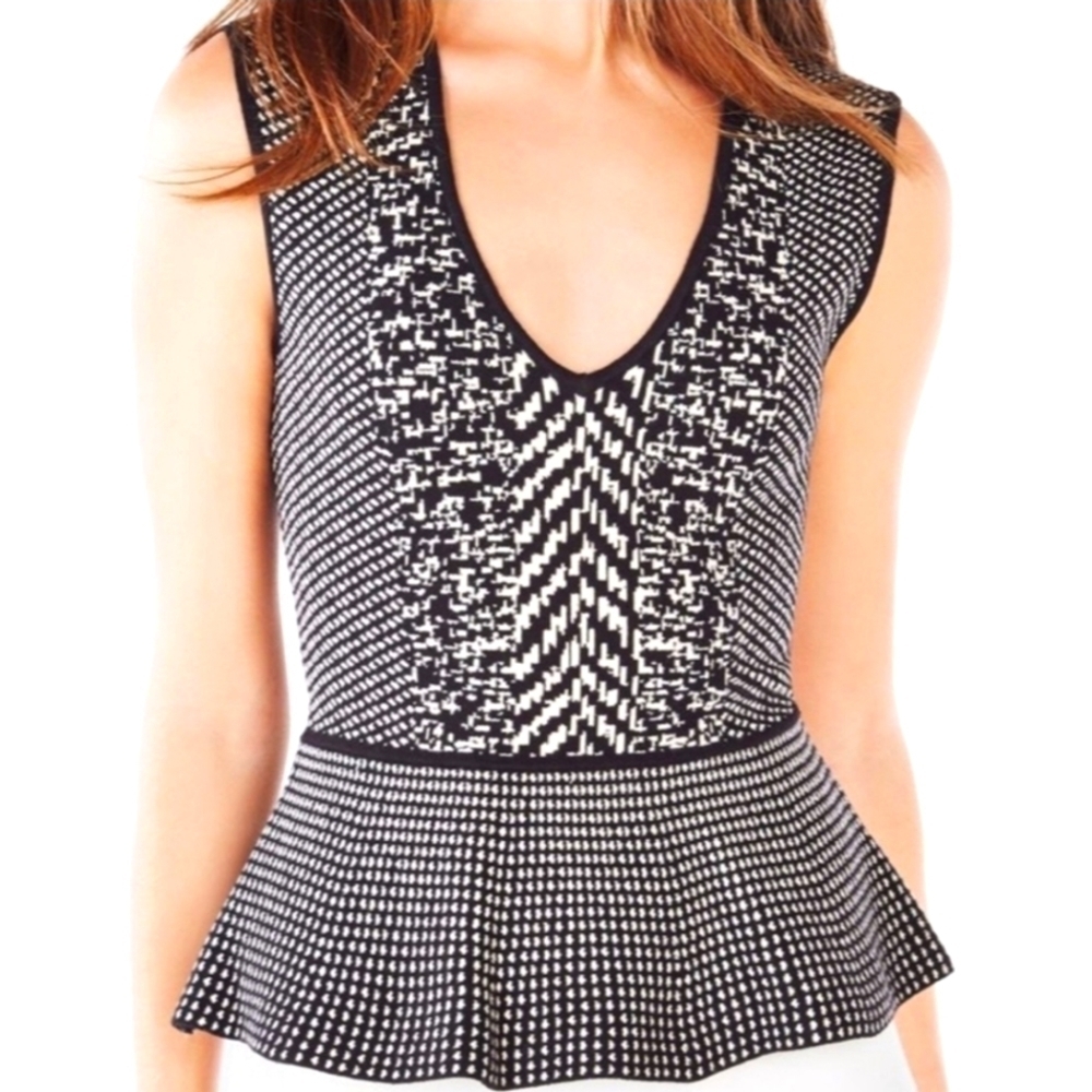 BCBGMAXAZRIA Sleeveless Peplum Top Size XXS